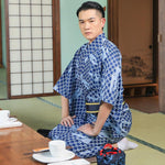 Kimono Japonais Long Manche Courte Homme