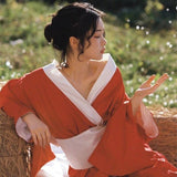Kimono Japonais Traditionnel Rouge