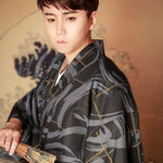 Kimono Long Noir Homme Japonais
