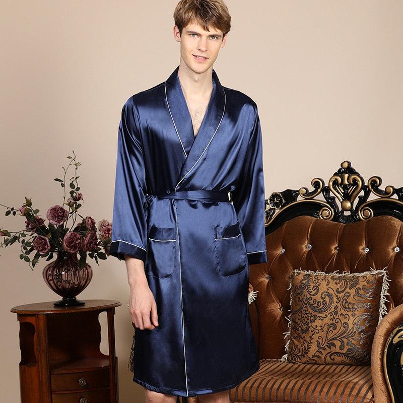 Kimono Satin Homme Grande Taille