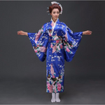 Kimono Traditionnel Bleu Japonais Femme