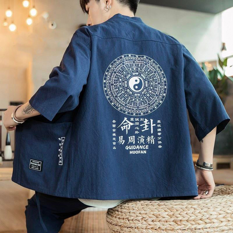Kimono Veste Bleu Blanc