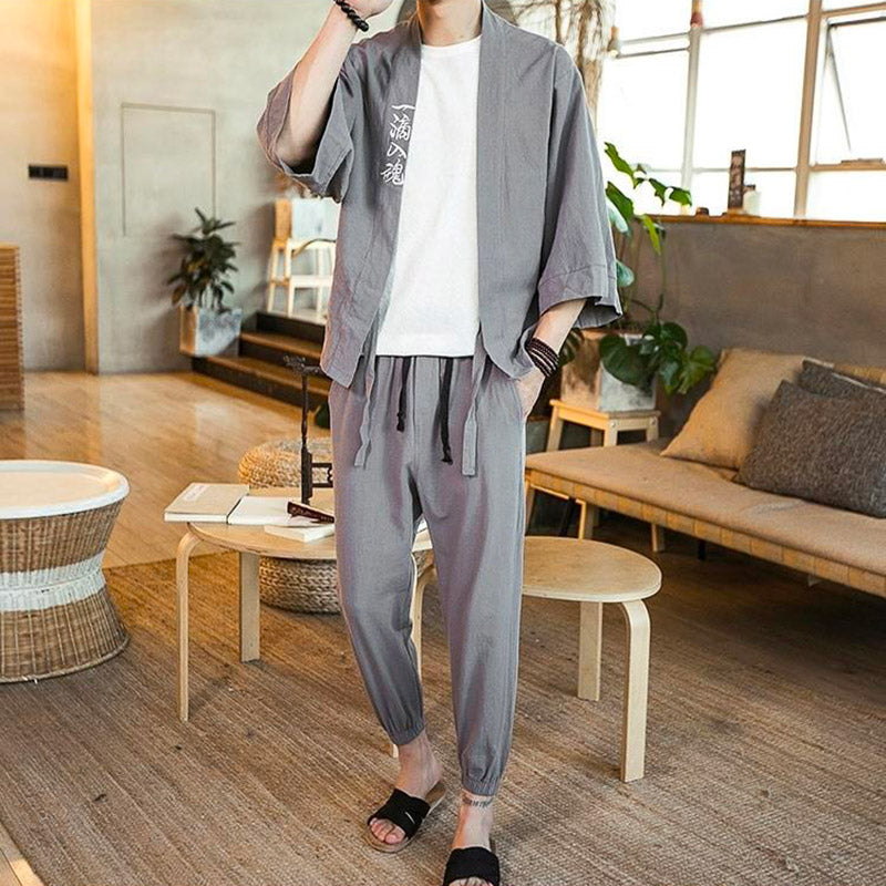 Kimono Veste Homme Gris