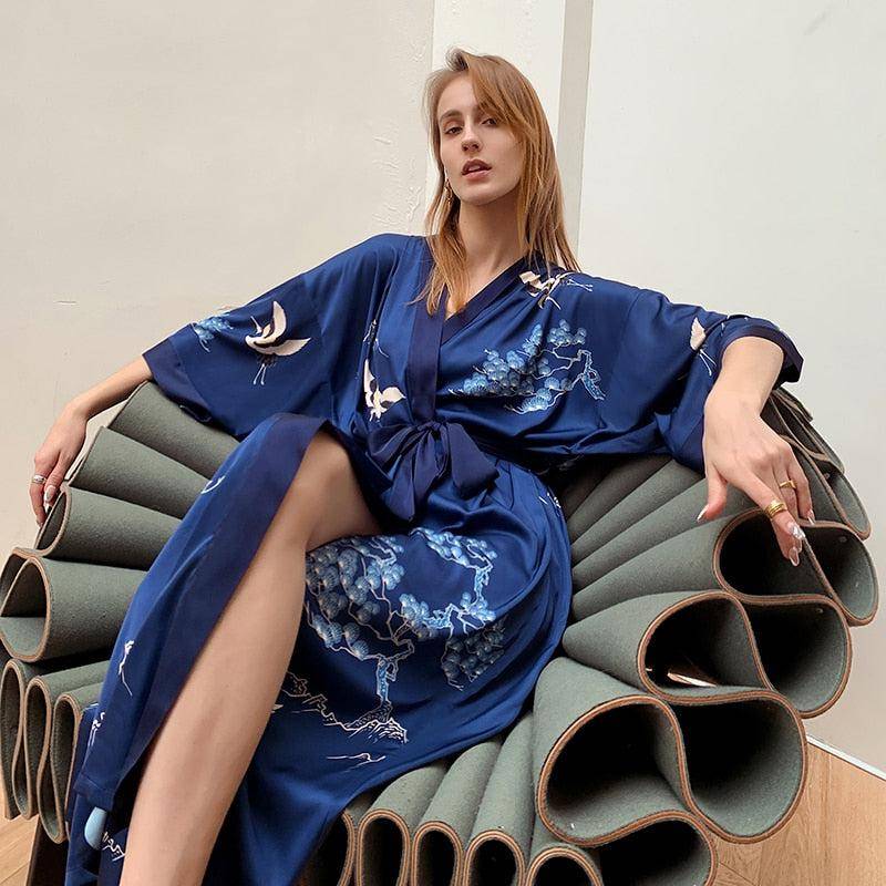 Kimono Femme Bleu Nuit Style