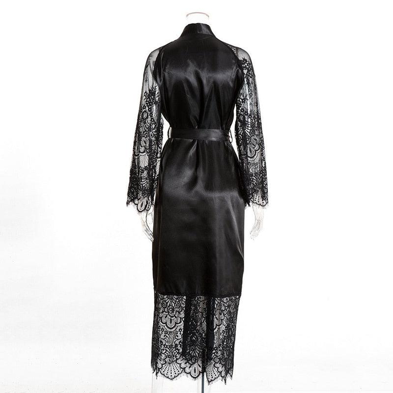 Kimono Noir Dentelle Femme Design