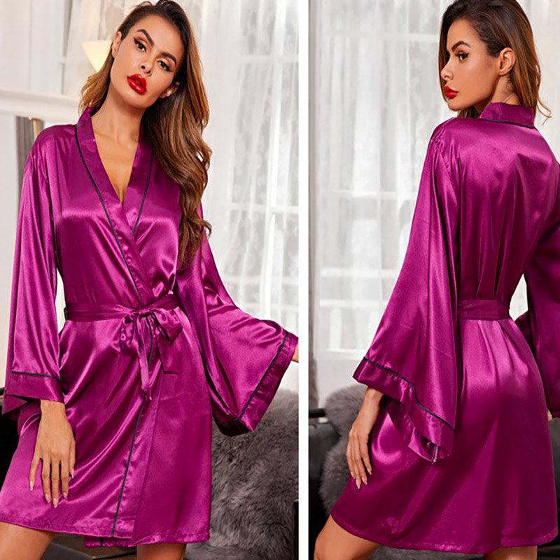 Kimono Peignoir Satin Sexy