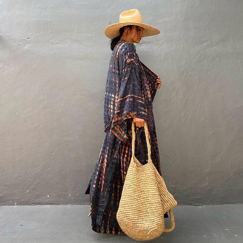Long Kimono Noir Femme