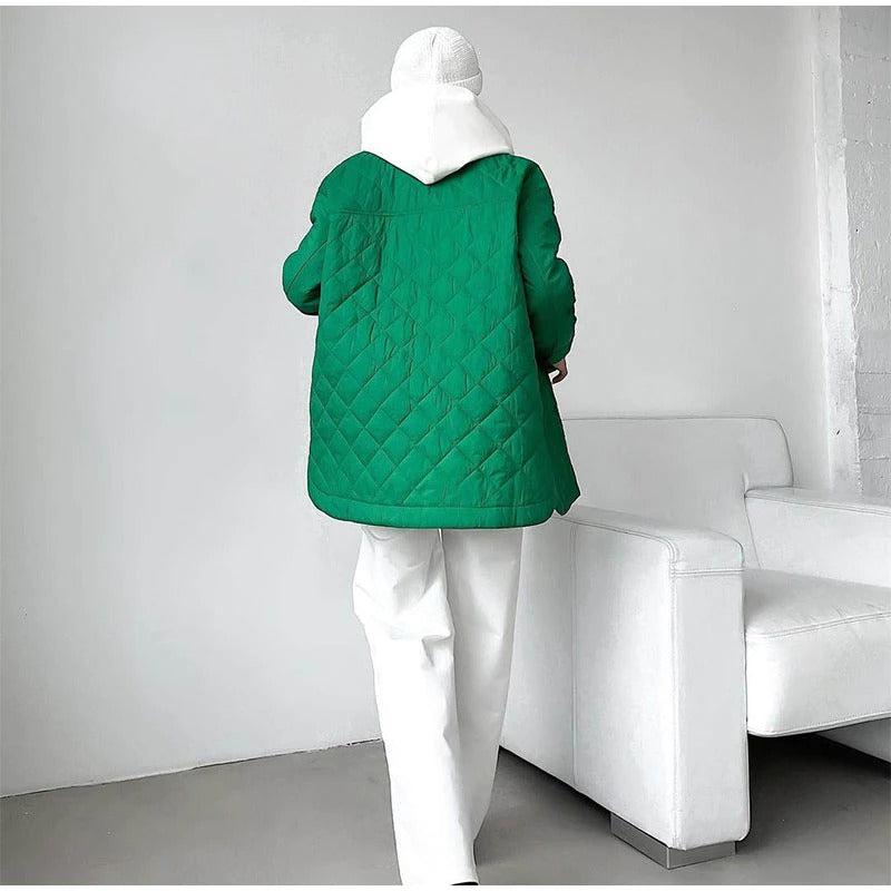 Manteau Court Femme Vert