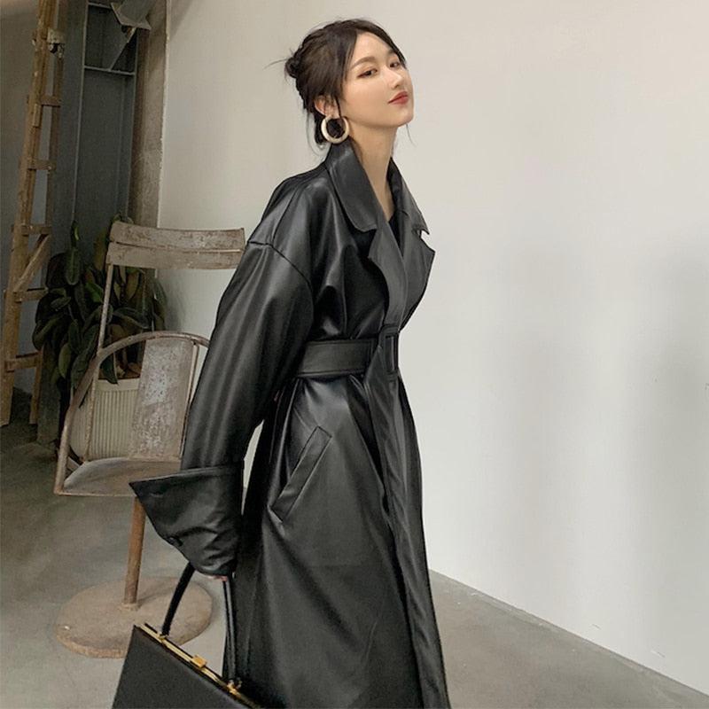 Manteau Cuir Noir Femme