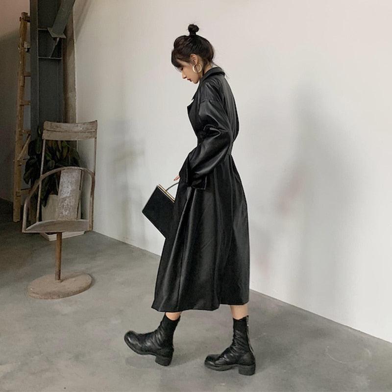 Manteau Cuir Noir Femme