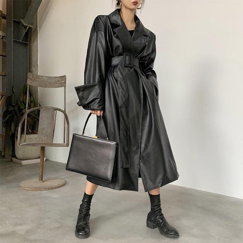 Manteau Cuir Noir Femme