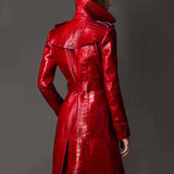 Manteau Cuir Rouge Femme