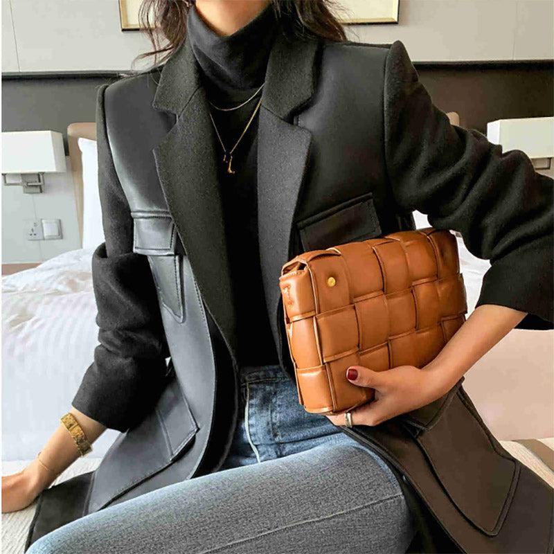 Manteau Noir Cuir Femme