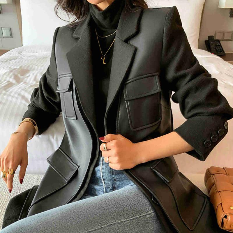 Manteau Noir Cuir Femme