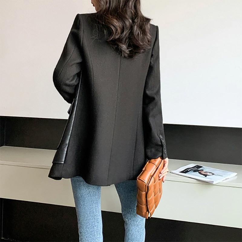 Manteau Noir Cuir Femme