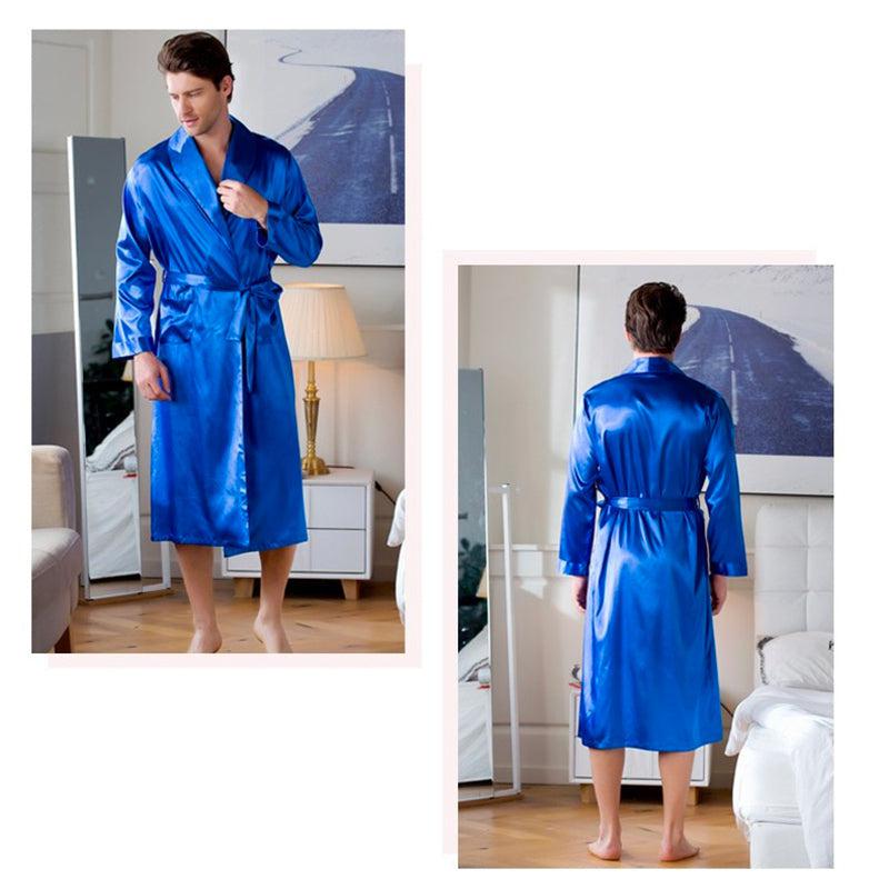 Peignoir Kimono Homme Bleu