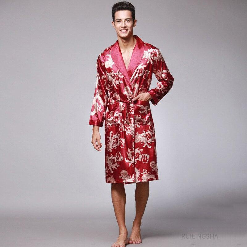 Peignoir Kimono japonais homme rouge