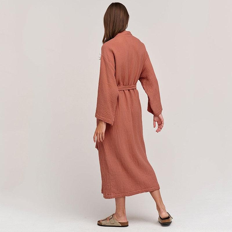 Peignoir Femme Coton Fin Dos