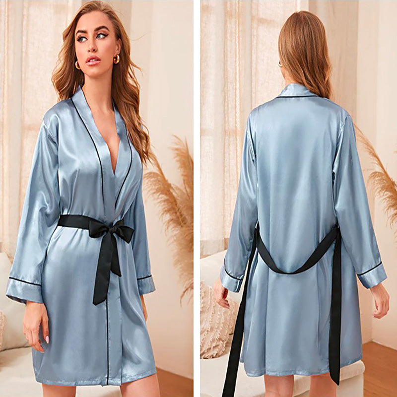 Peignoir Femme Turquoise Dos