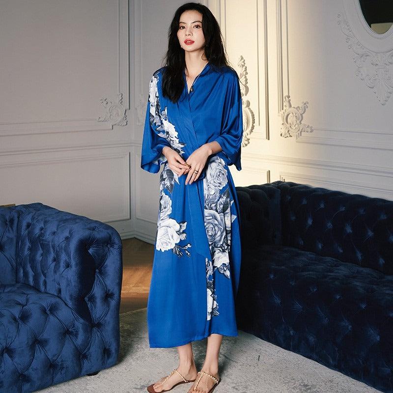 Peignoir Kimono Femme Turquoise Design