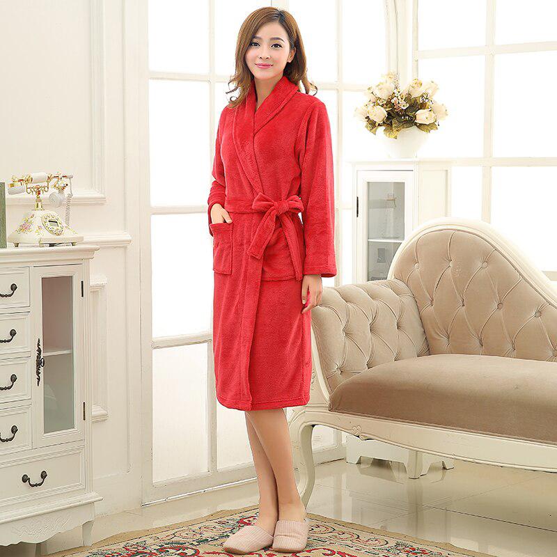 Peignoir Kimono Femme Éponge Rouge