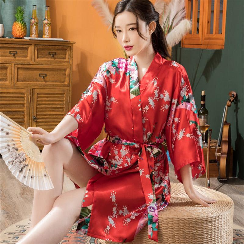 Peignoir Kimono Long Rouge Design