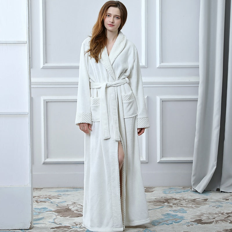 Peignoir Kimono Polaire Blanc Femme