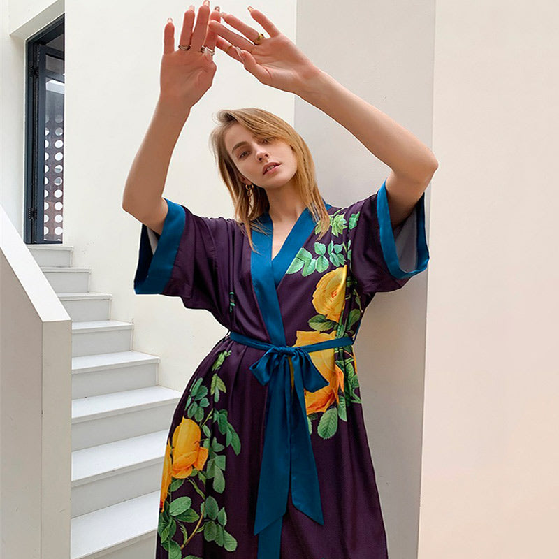 Peignoir Kimono Violet Léger
