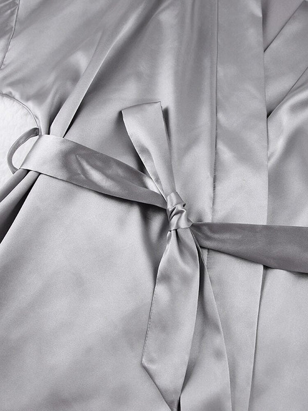 Peignoir Léger Court Femme Nœud 
