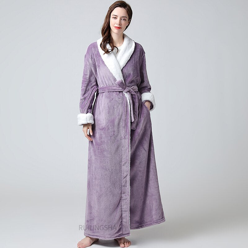 Peignoir de Bain Femme Haut de Gamme Mauve