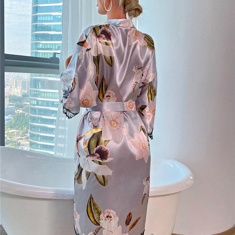 Pyjama Kimono Satin Femme