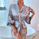 Pyjama Kimono Satin Femme