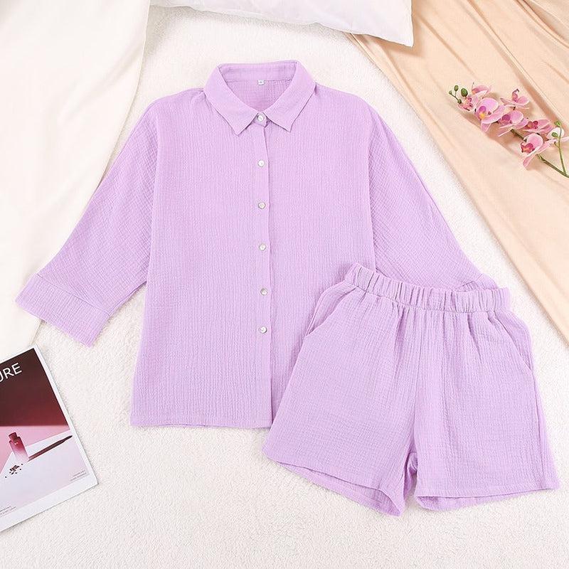 Pyjama Violet Femme Ensemble