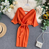 Robe Kimono Femme Orange
