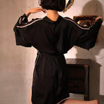 Robe Noir Kimono Chic