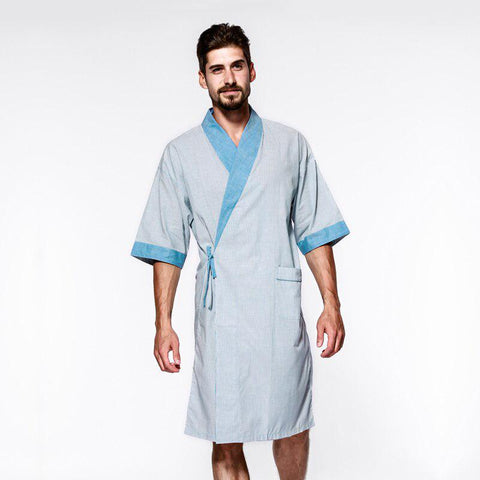 Robe de Chambre Courte Femme Bleue | Peignoir Mania Robe de Chambre Courte Femme Bleue | Peignoir Mania