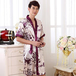 Robe de Chambre Courte en Satin Homme