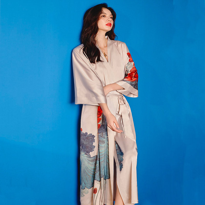 Robe Kimono Pyjama Blanche Femme