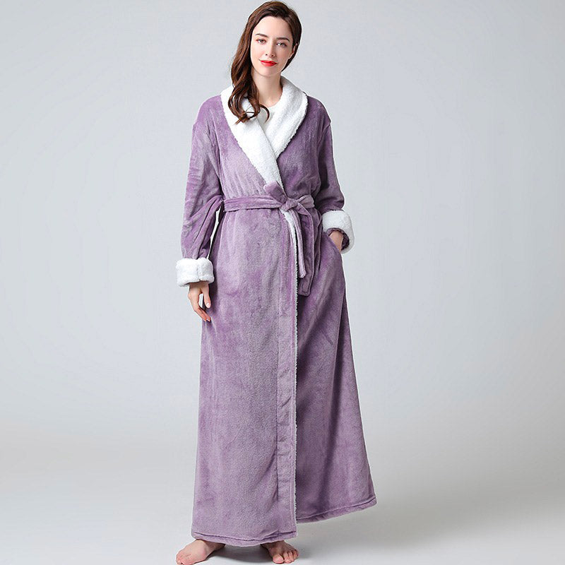 Robe de Chambre Polaire Longue Femme Violet