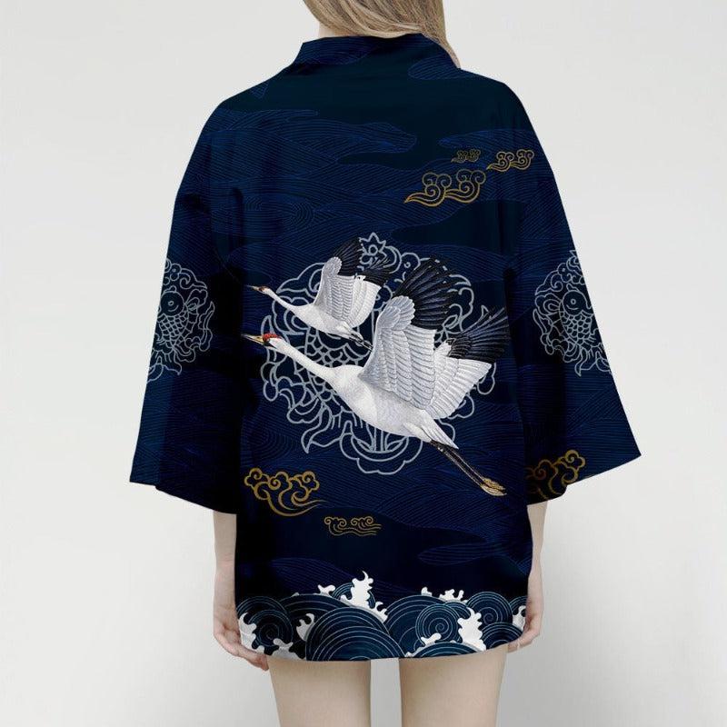 Veste Kimono Bleu Nuit