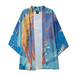 Veste Kimono Chemin Bleu