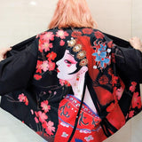 Veste Kimono Japonaise Geisha fleurie