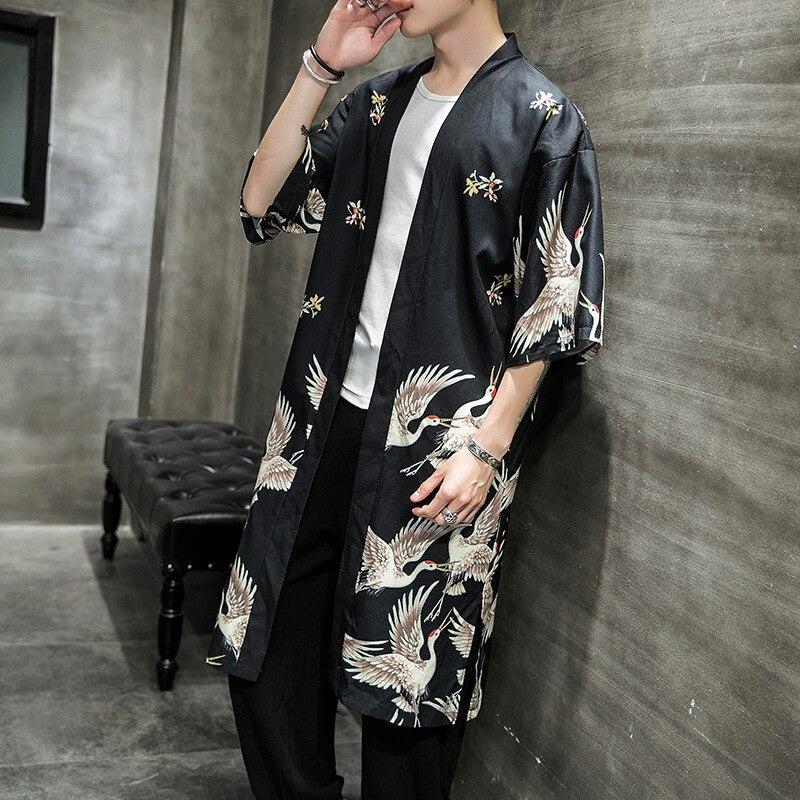 Veste Kimono Homme Grue