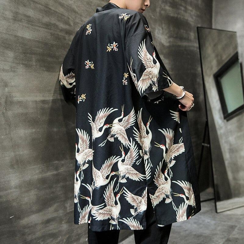 Veste Kimono Homme Grue