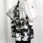Veste Kimono Japonais Cascade Dragon Blanc