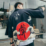 Veste Kimono Japonais Noir Homme