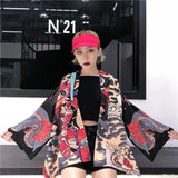 Veste Kimono Court Japonais Femme