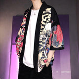 Veste Kimono Japonais Oni Rouge