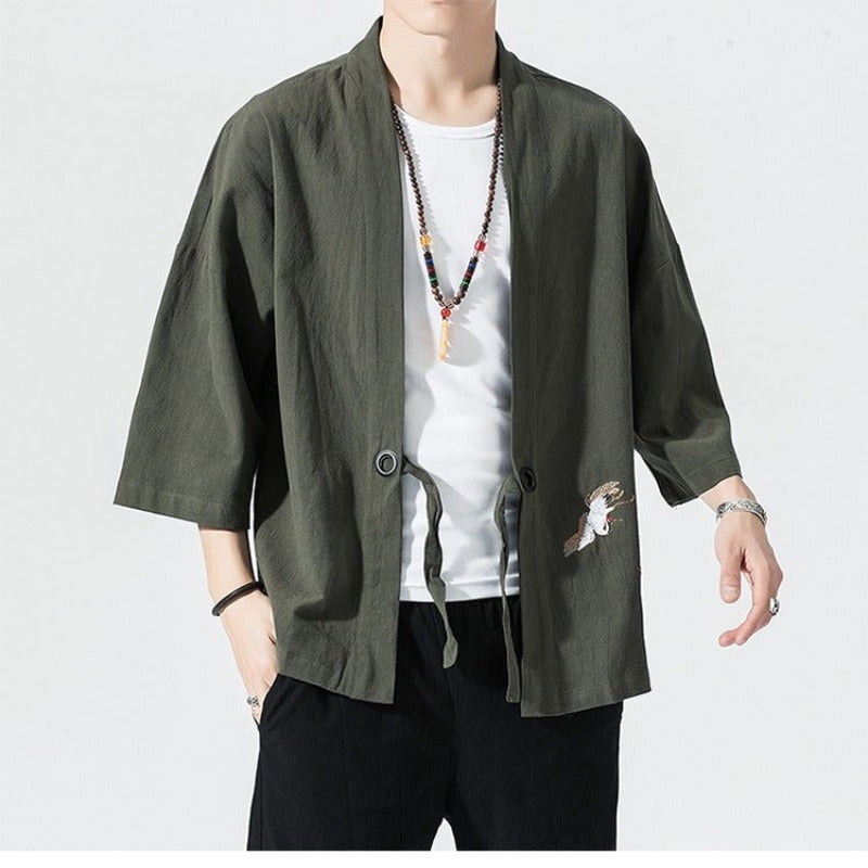 Veste Kimono Japonais Vert