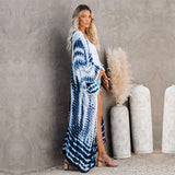 Veste Kimono Longue Femme Bleu ciel